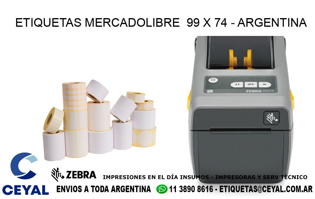 ETIQUETAS MERCADOLIBRE  99 x 74 - ARGENTINA