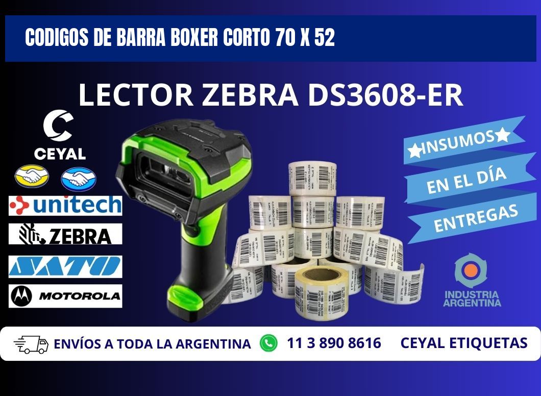 CODIGOS DE BARRA BOXER CORTO 70 x 52